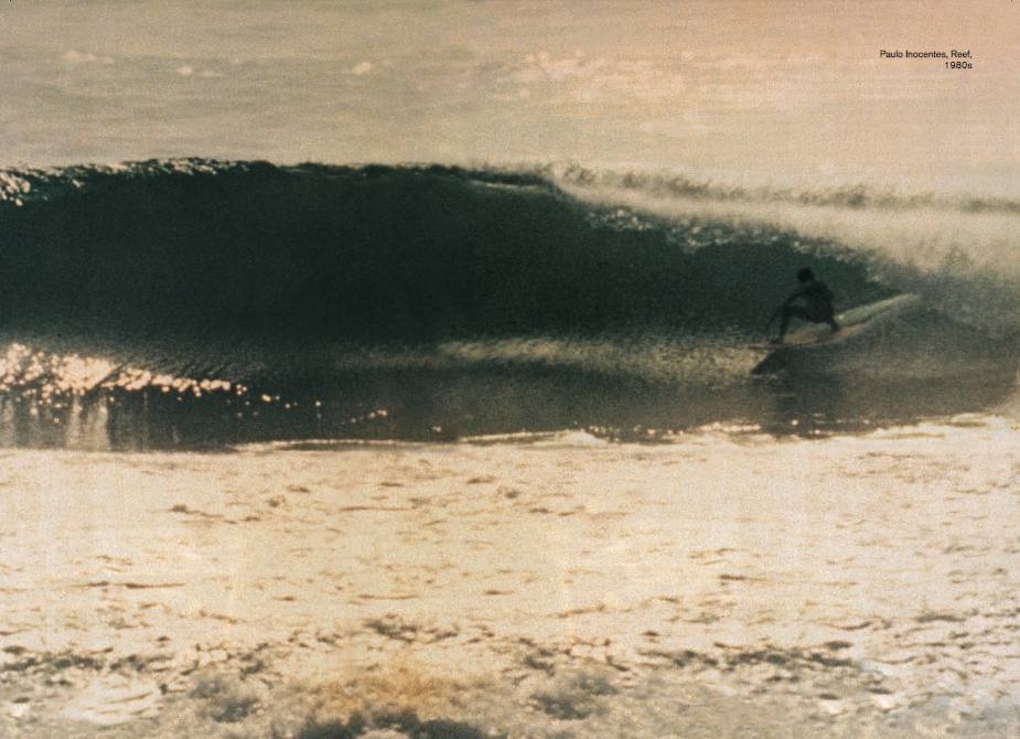 Paulo Incentes surfing Reef, Ericeira, 1980s